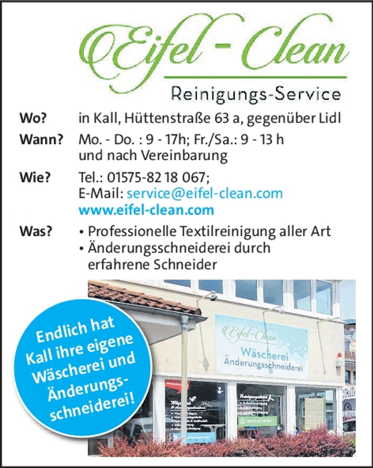 NEU in Kall