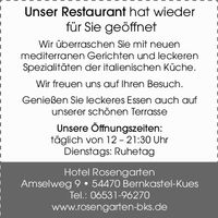 Restaurant geöffnet