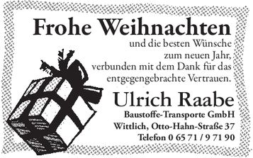 HK Weihnachtsgrüße / Wittlich