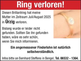 Ring verloren!