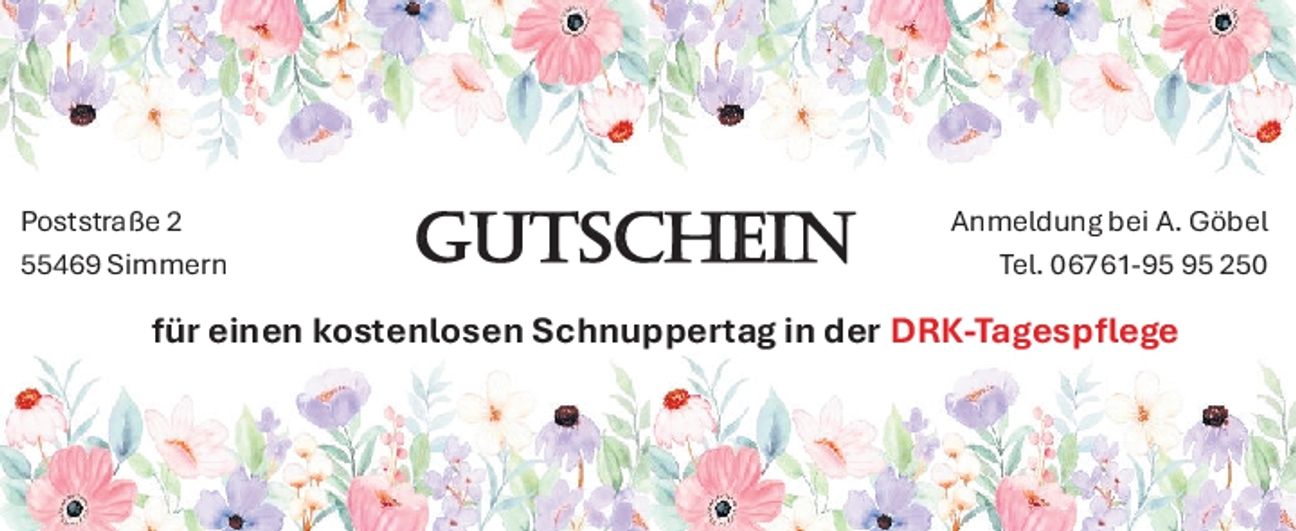 Gutschein Probetag Tagespflege
