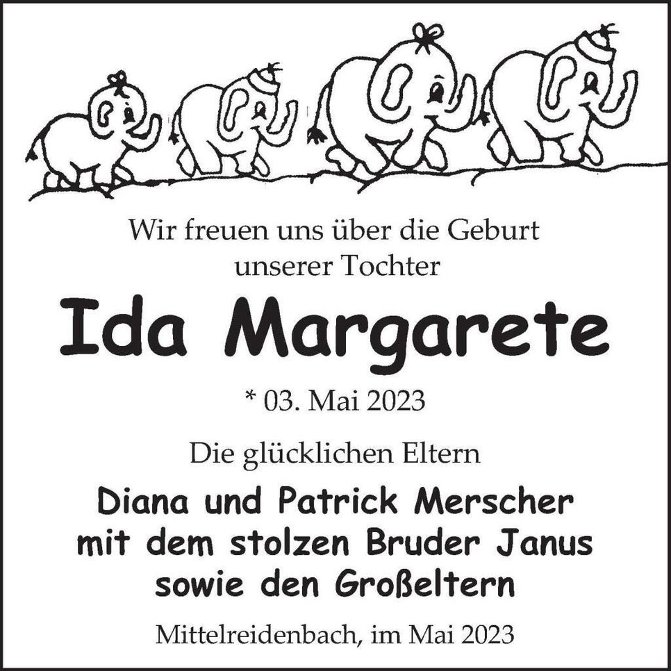 Ida Margarete Geburt