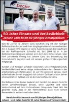 Dienstjubiläum Johann Carls 