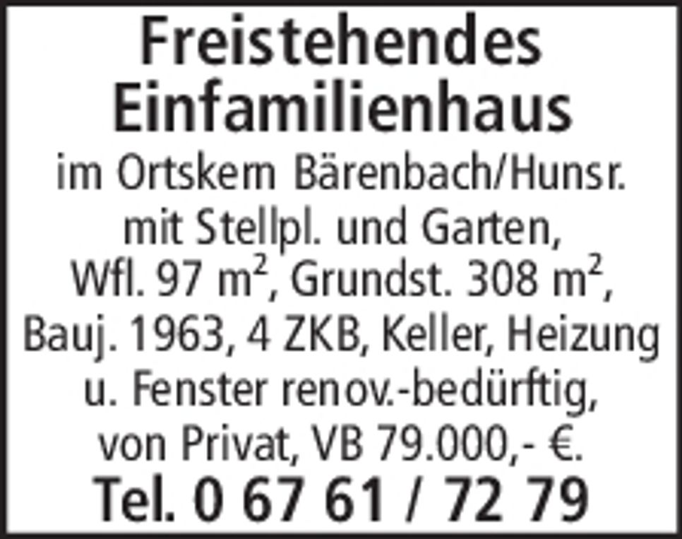 Einfamilienhaus, Bärenbach