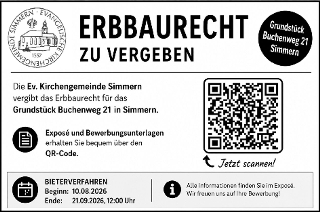 Erbaubaurecht zu vergeben