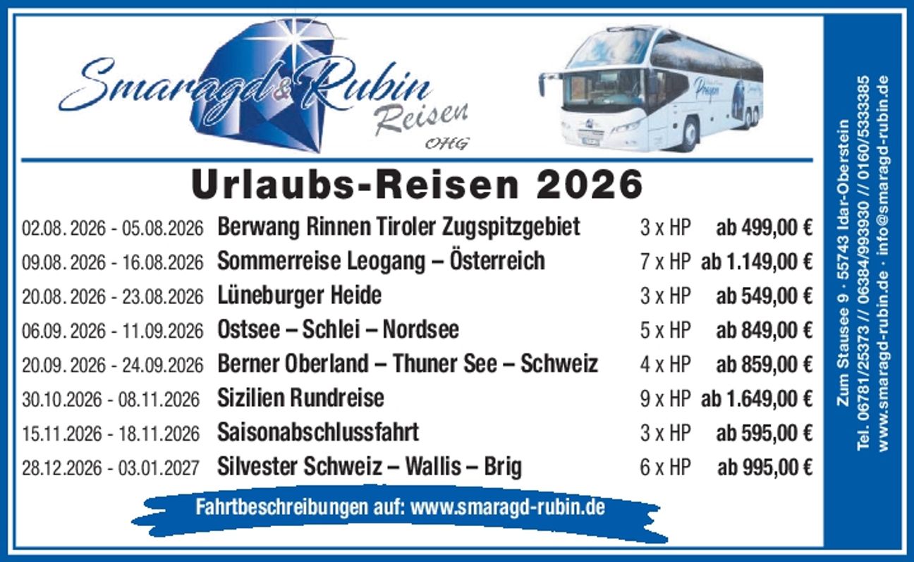 Urlaubsreisen 2026