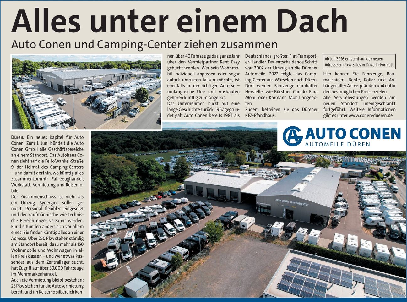 Umzug ins Camping Center
