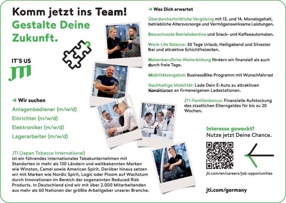 JTI Mitarbeiter gesucht