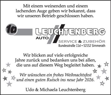 Weihnachtsgruss und Abschied 