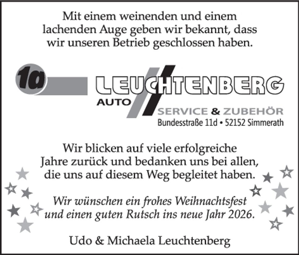 Weihnachtsgruss und Abschied 