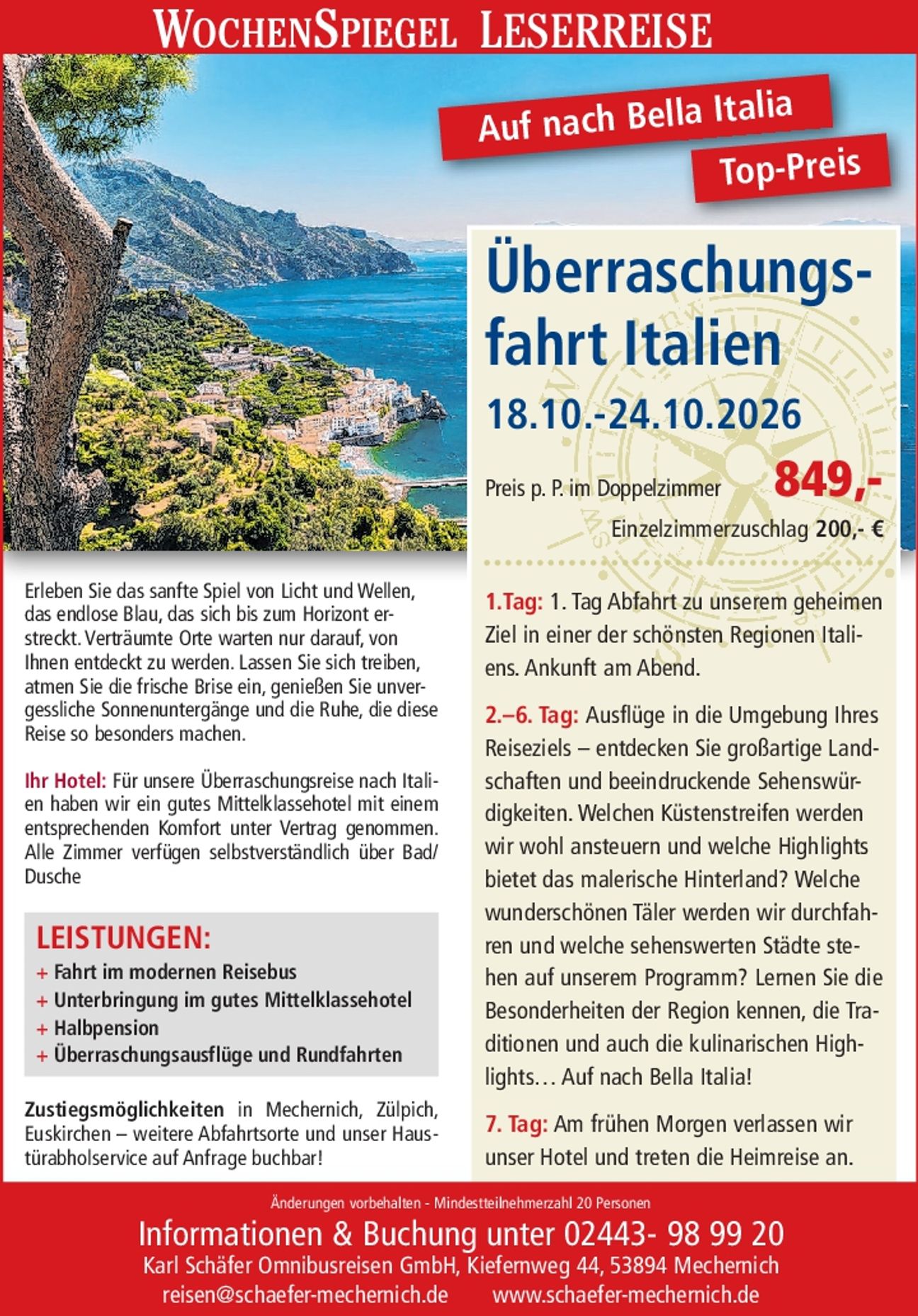 Überraschungsfahrt Italien