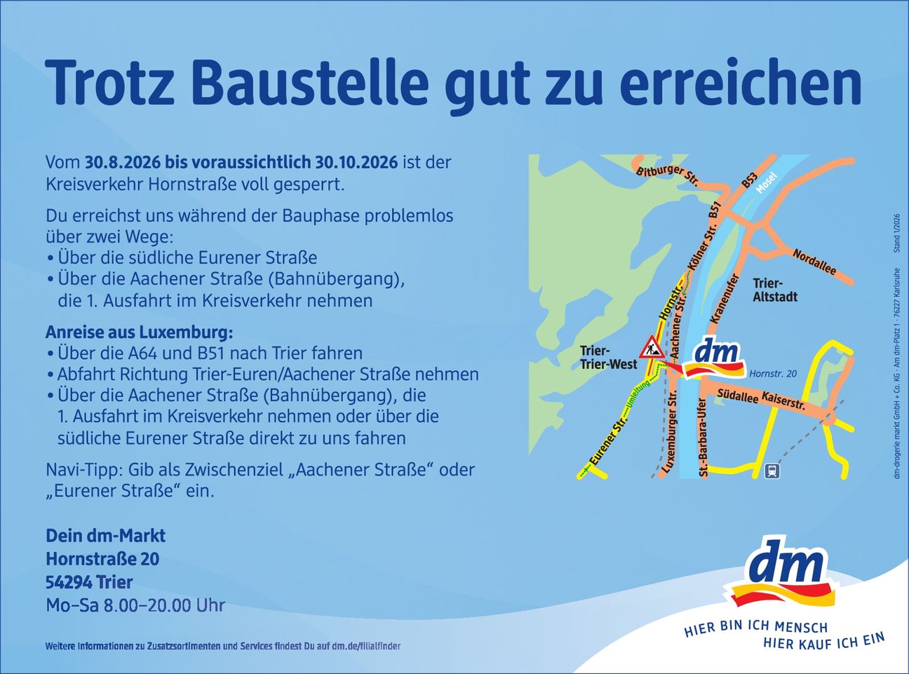 dm D2CG Trier Standort-Anzeige 