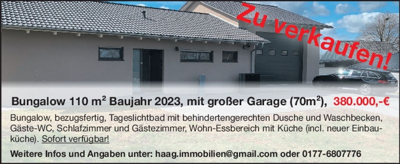 Bungalow zu verkaufen