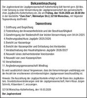 Bekanntmachung 2026