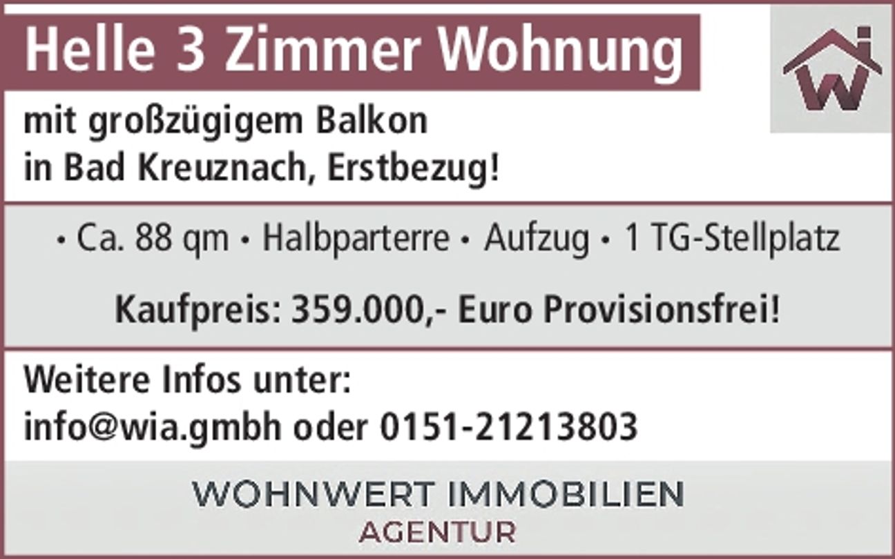 Helle 3 Zimmer Wohnung