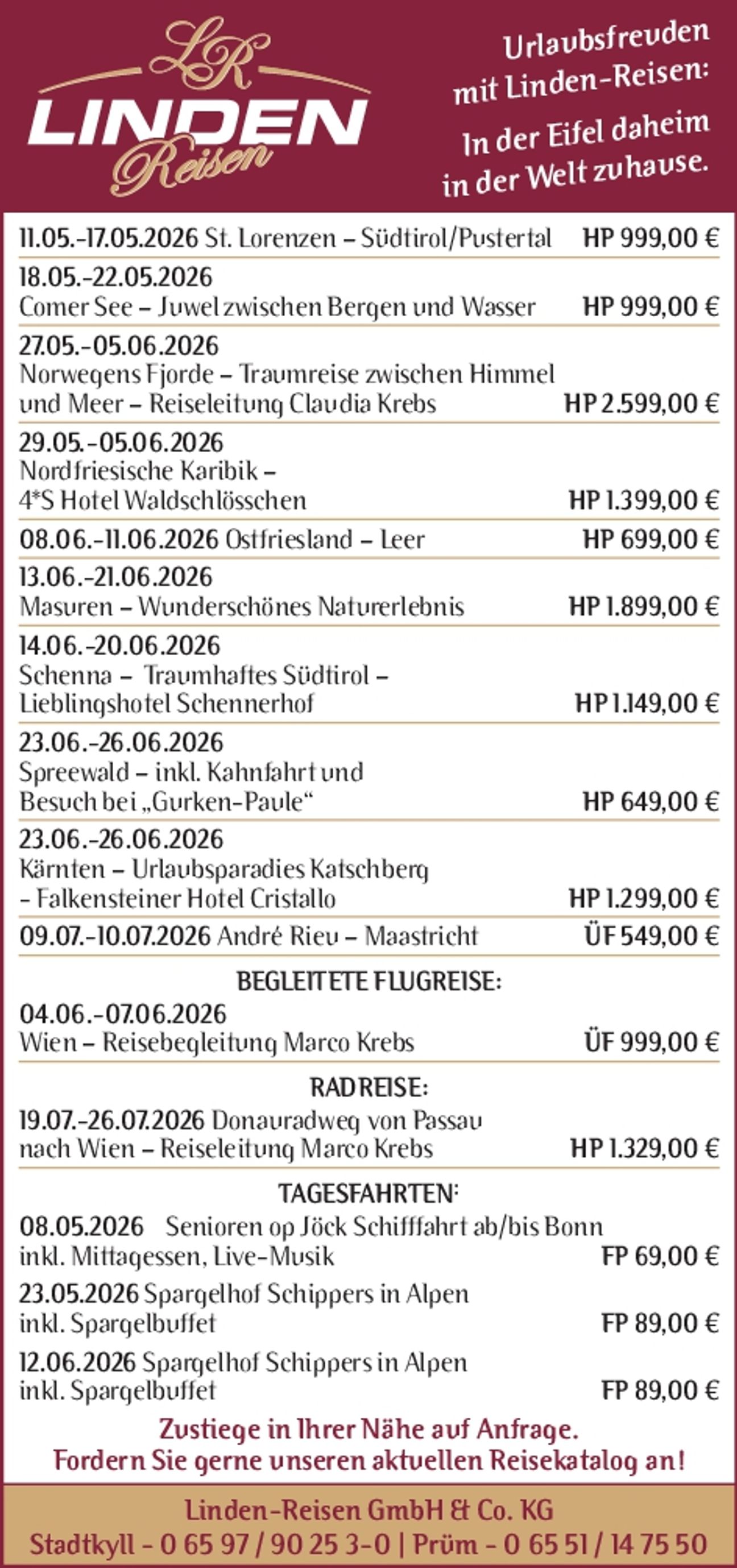 Reiseangebote - KW 14