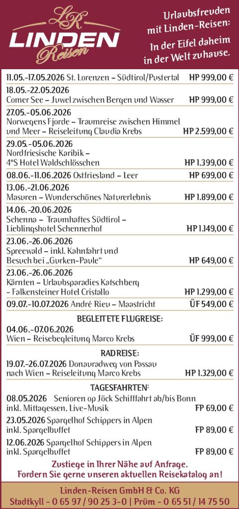 Reiseangebote - KW 14