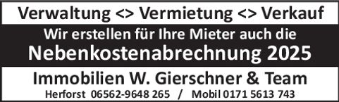 Wir erstellen für Ihre Mieter auch die 