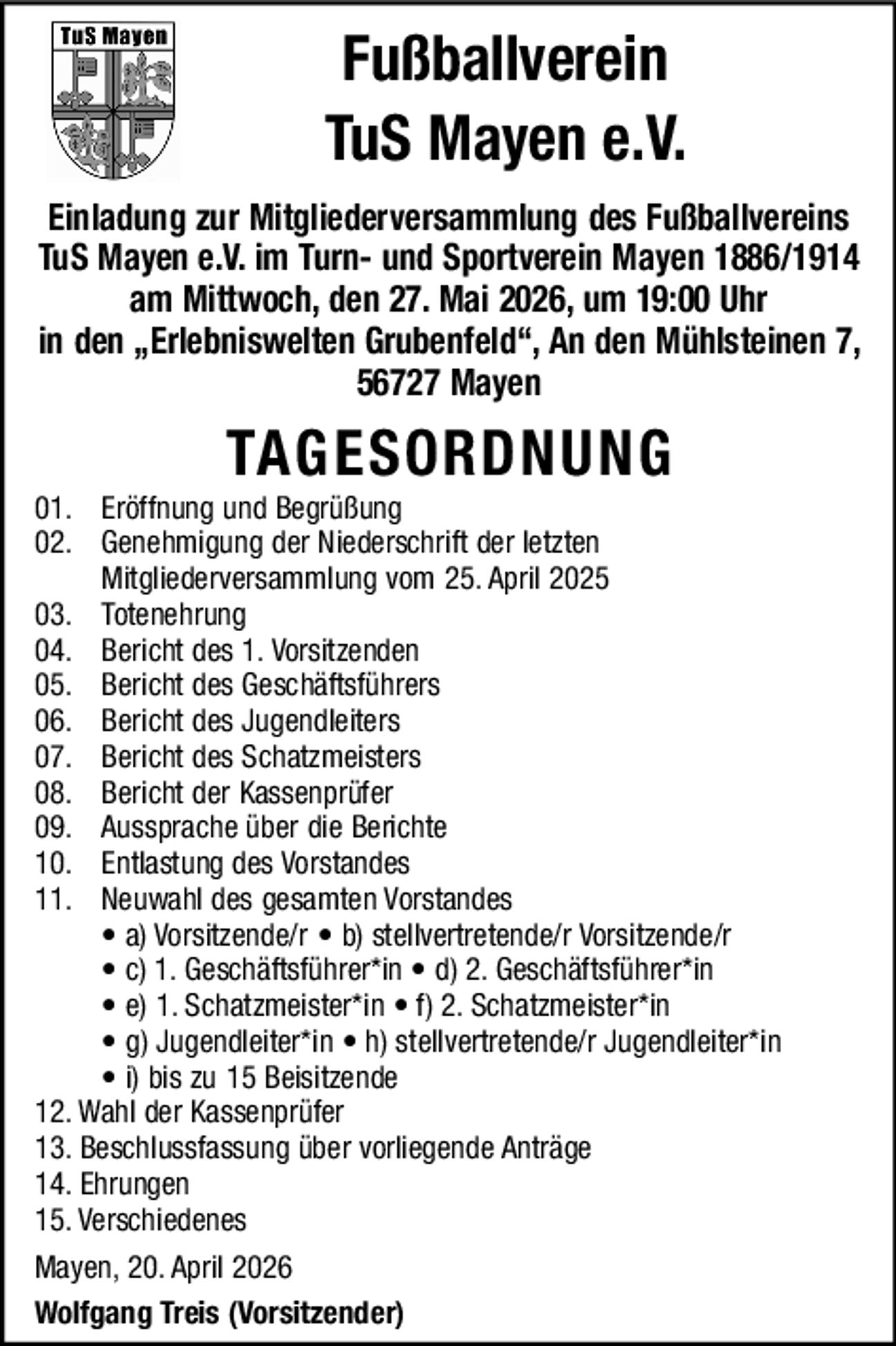 Mitgliederversammlung...