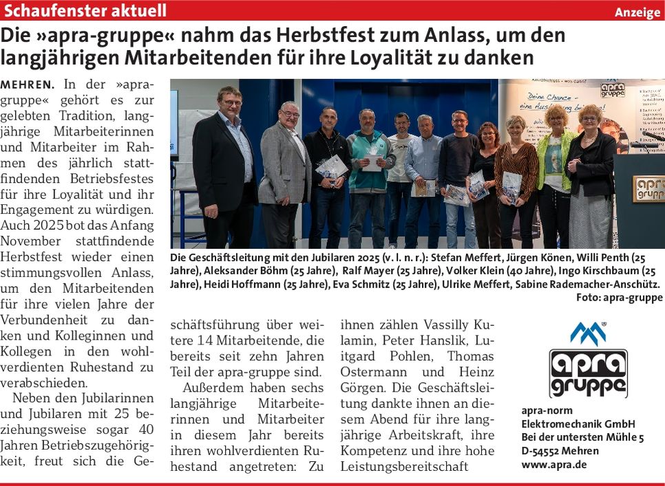 Schaufenster apra-norm