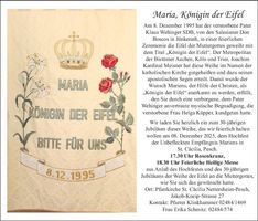 Maria, Königin der Eifel - Heilige Messe