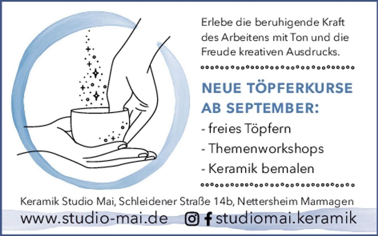 Neue Töpferkurse ab September