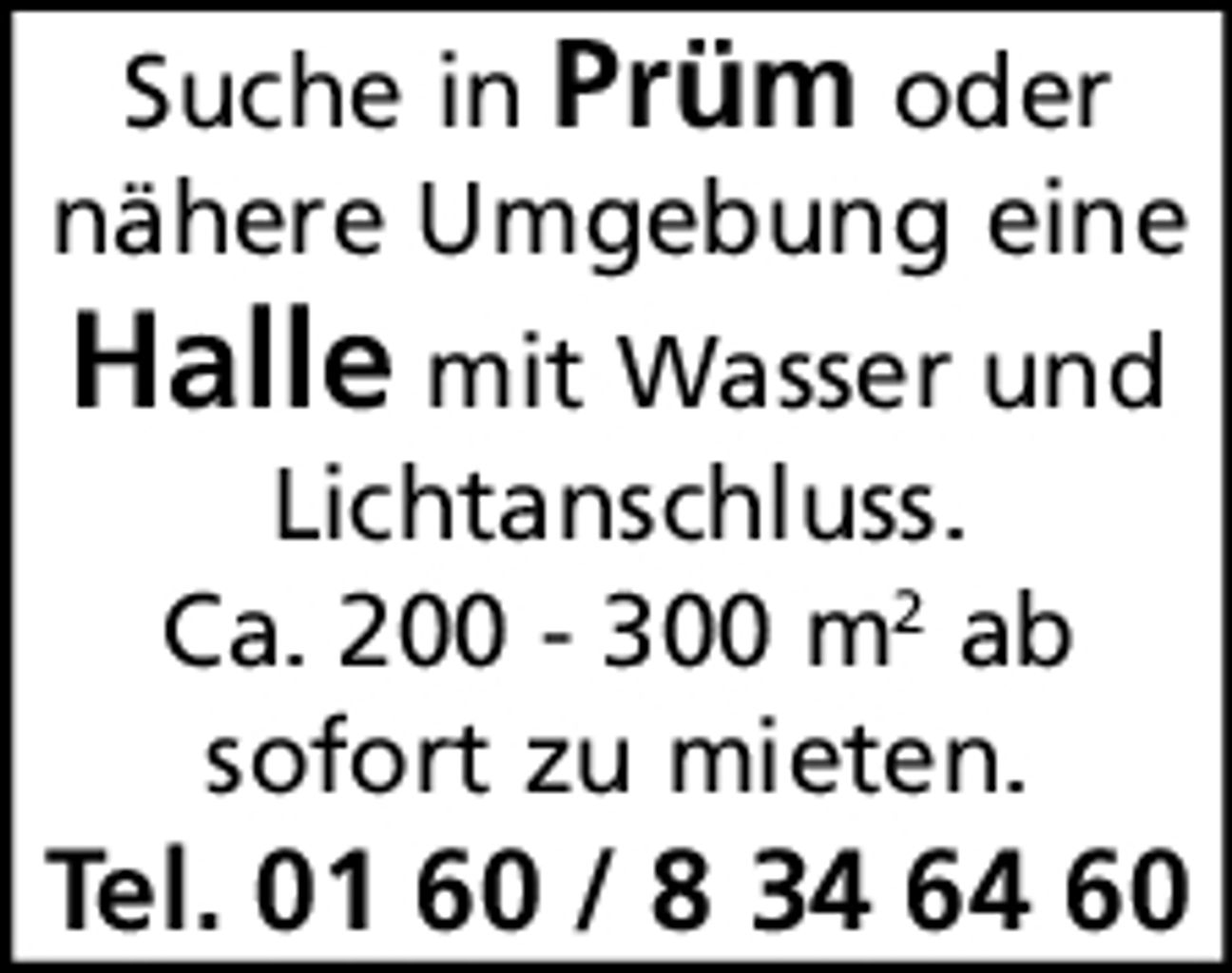 Suche in Prüm Halle