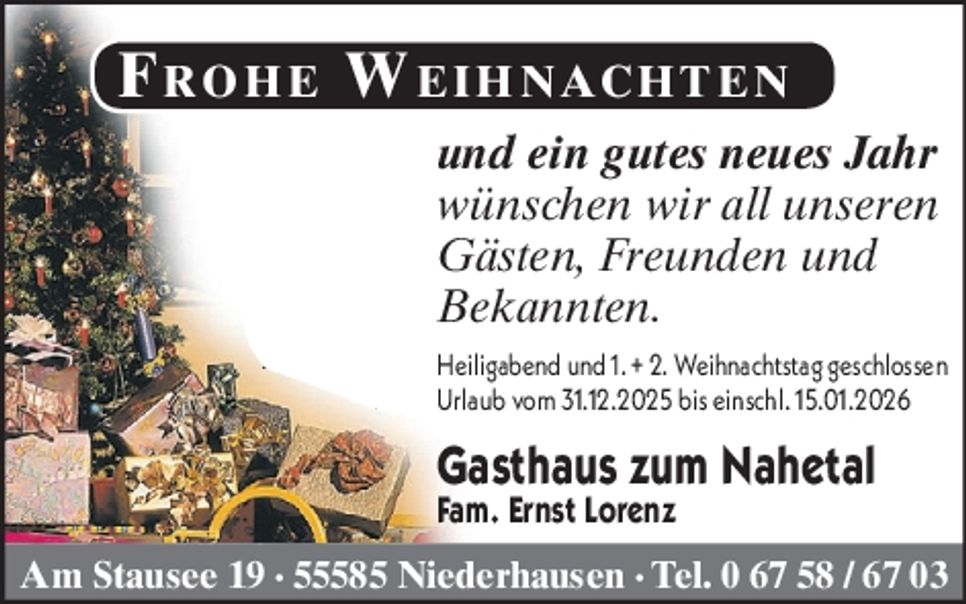 Frohe Weihnachten und ein gutes neues