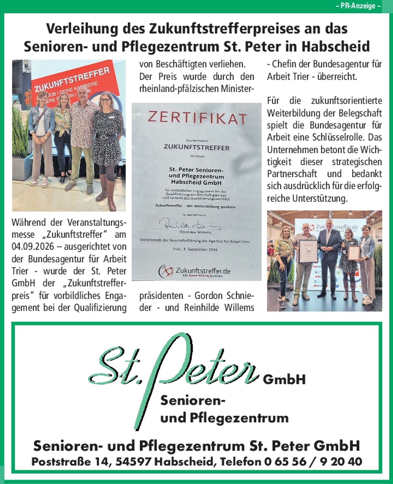 PR- Anzeige /Zukunftstreffer- 