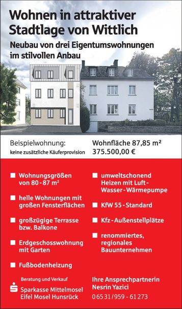 Anzeige Neubau Wittlich 