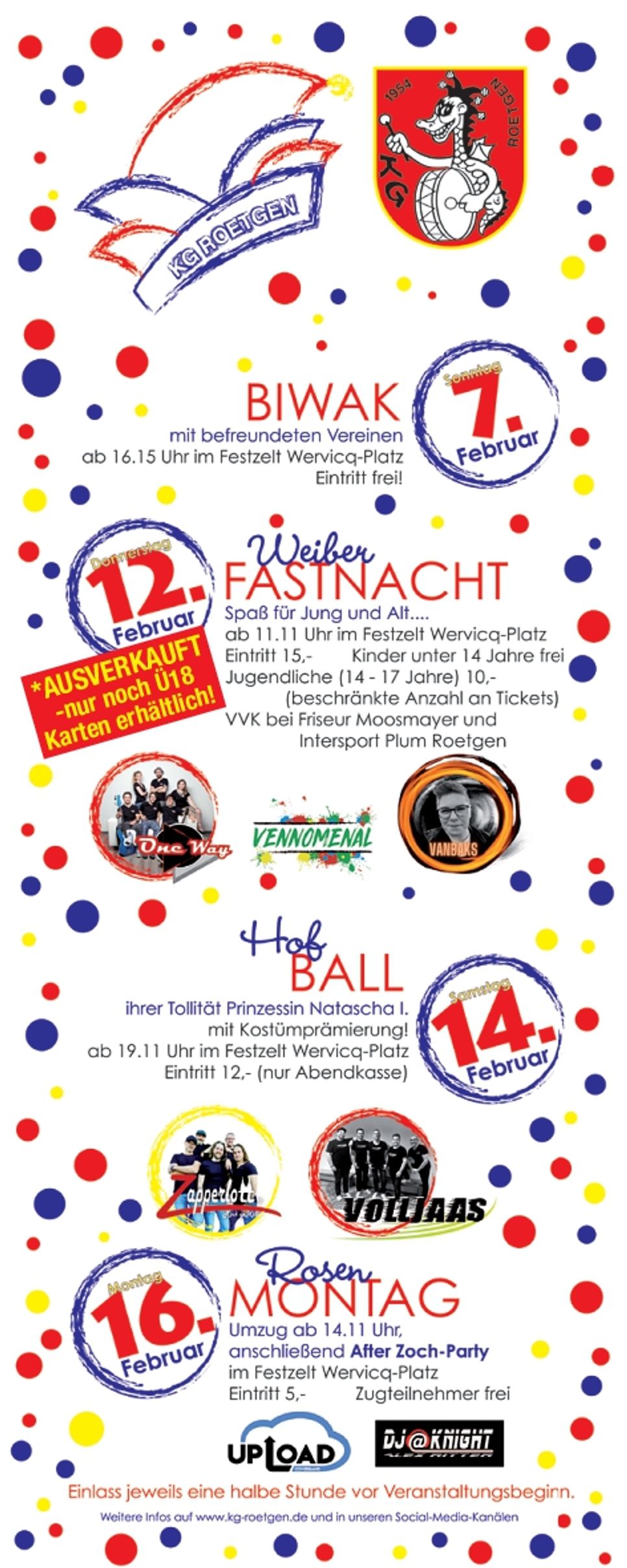 Programm bis Karneval