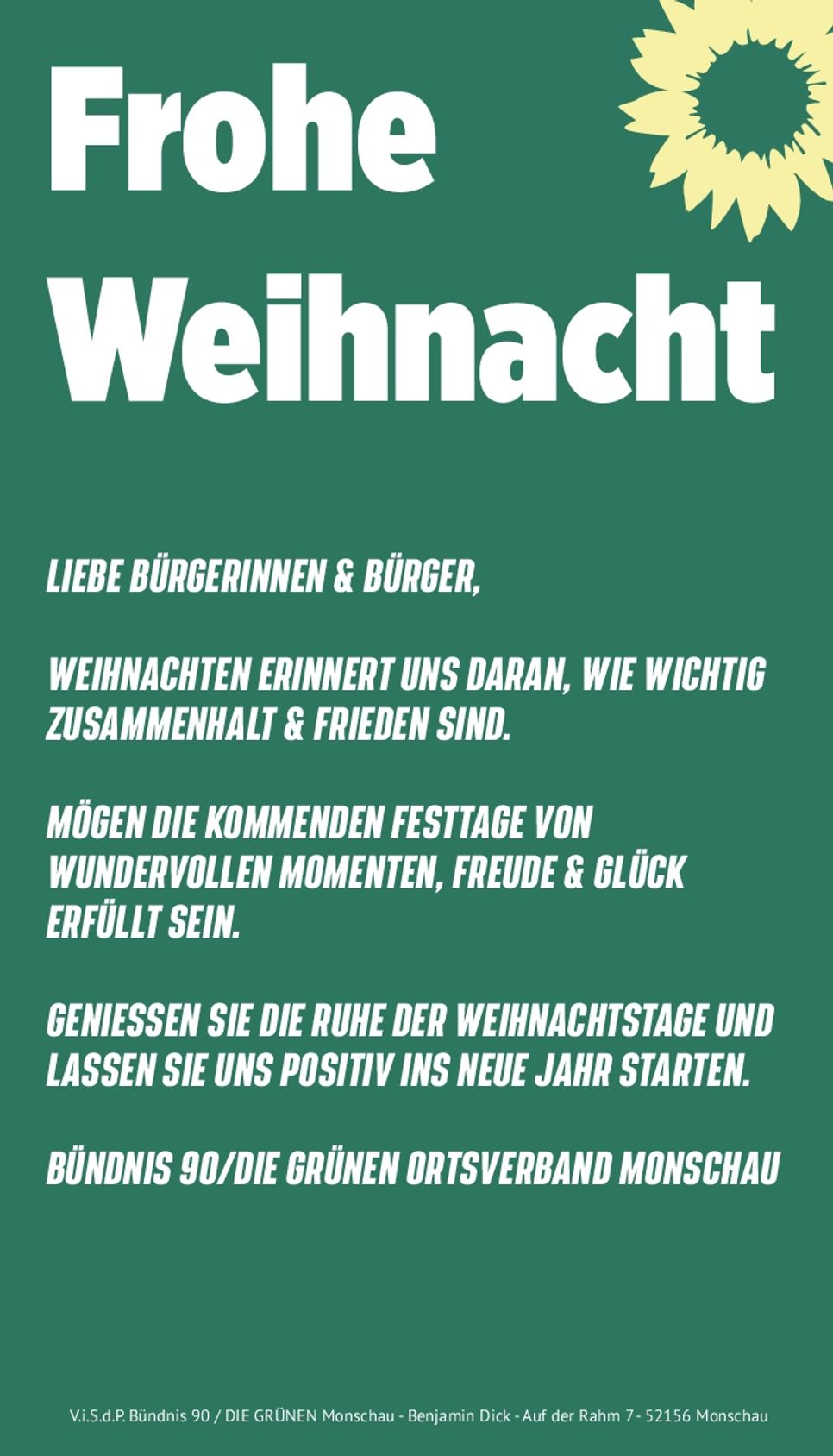 Weihnachtsanzeige 