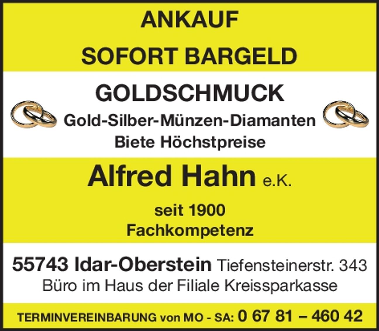 ANKAUF / SOFORT BARGELD