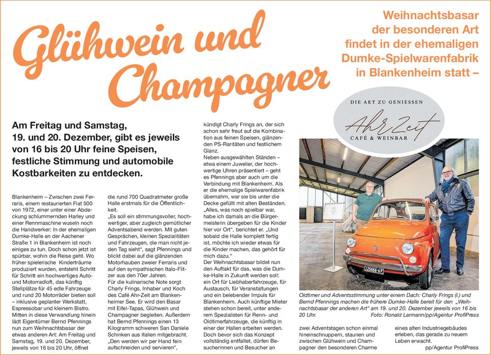 PR Weihnachtsbasar Blankenheim