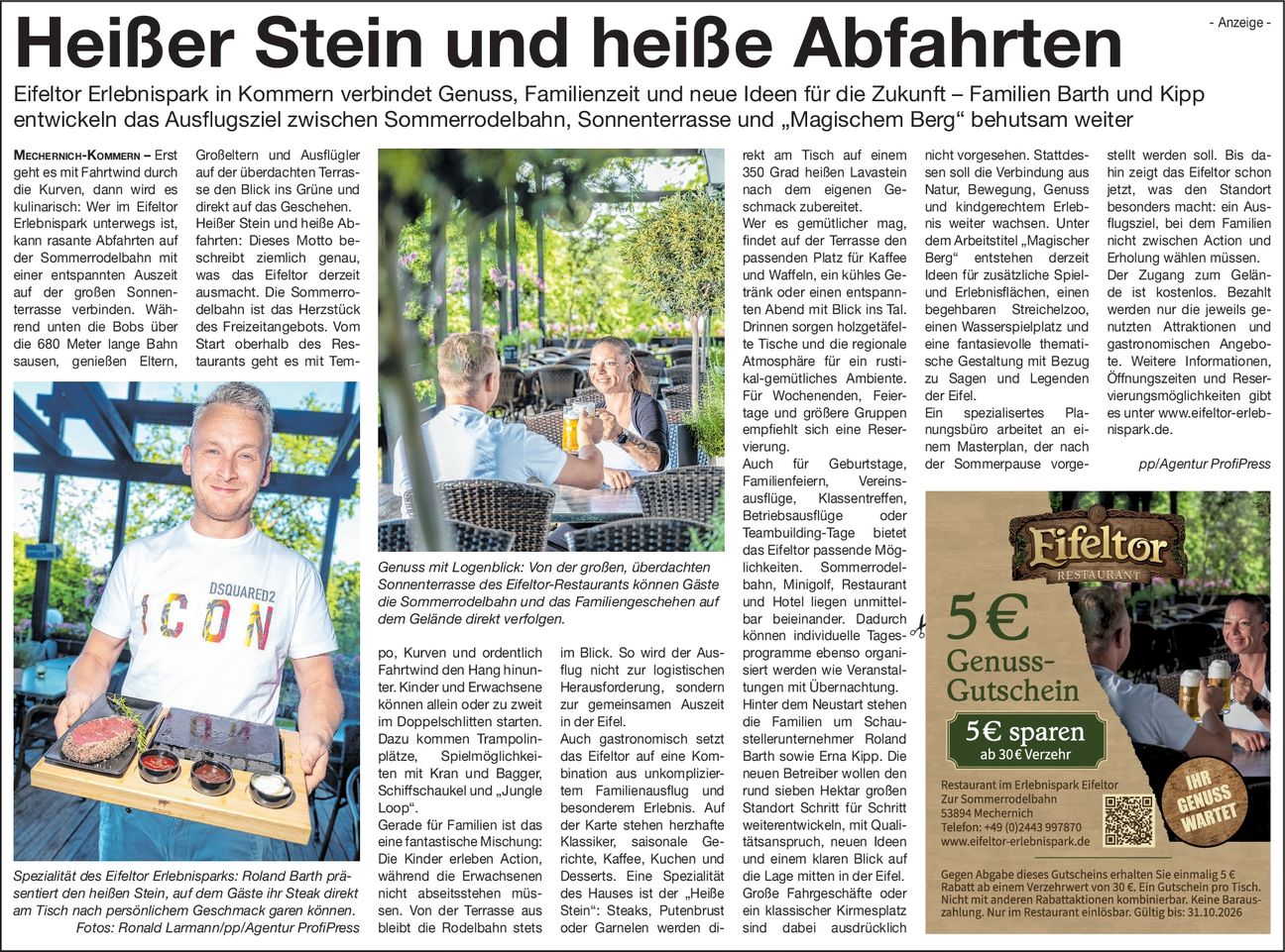PR-Anzeige Gastronomie Eifeltor