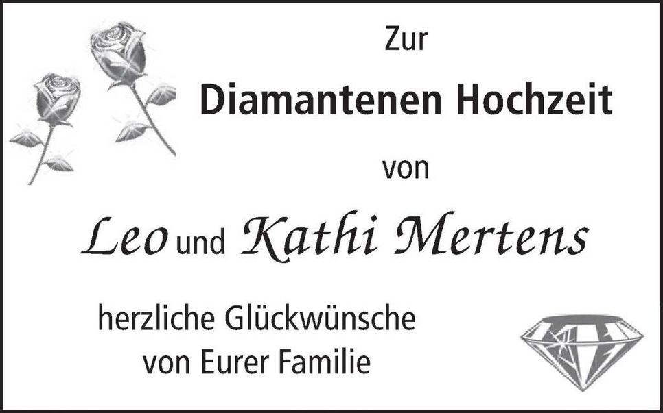 Diamant Hochzeit Mertens