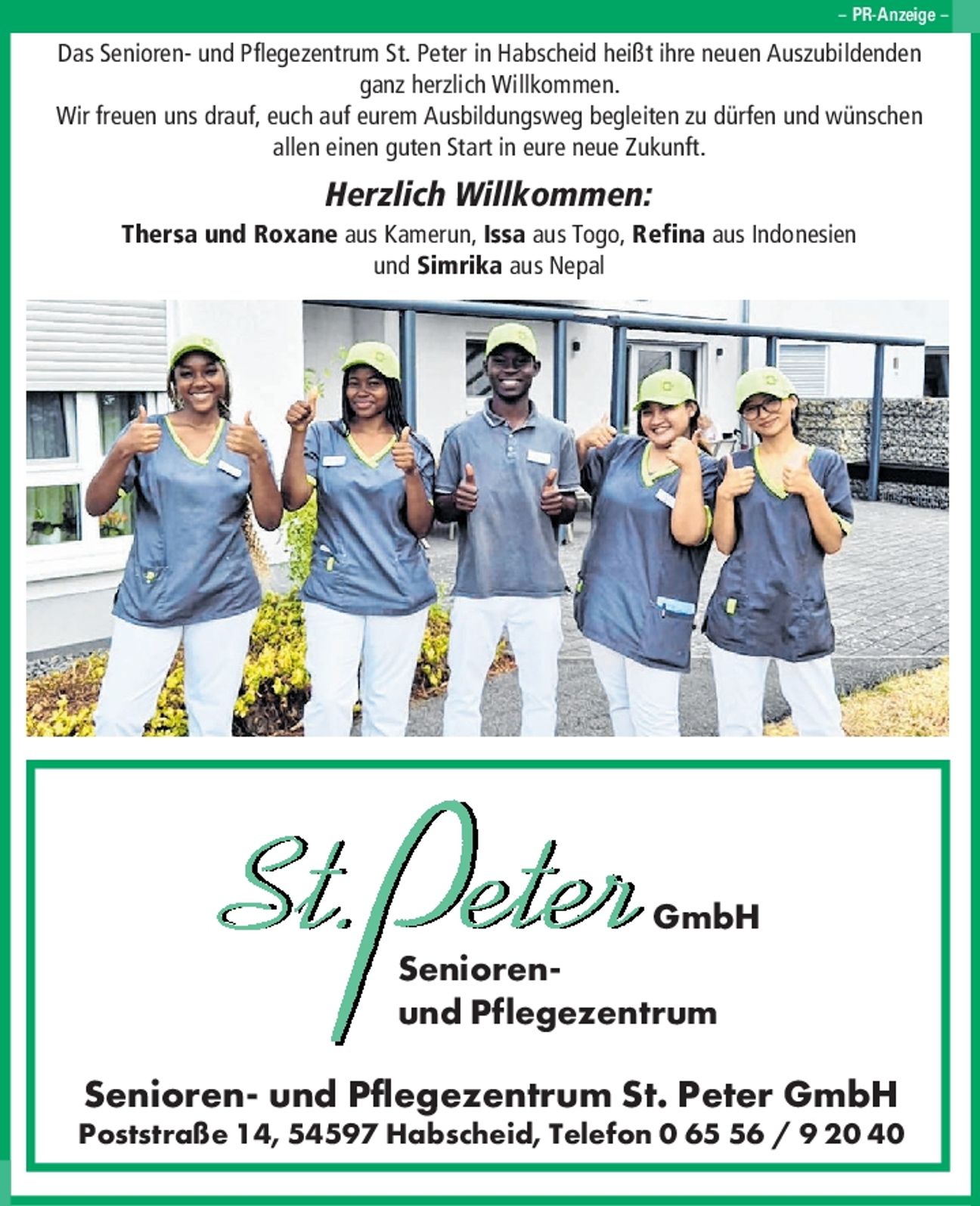 PR- Anzeige /Neue Azubis 