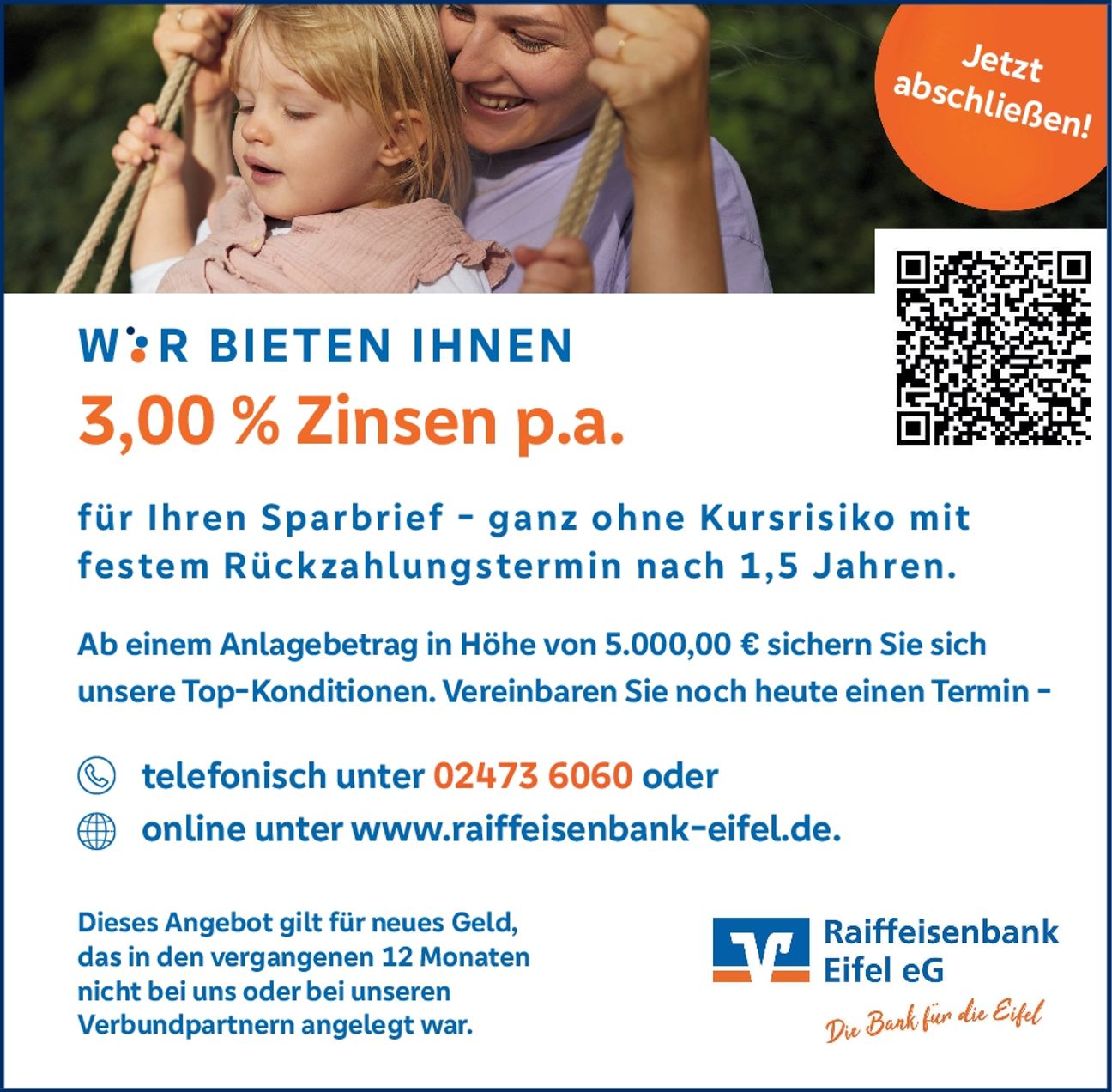 Sparbrief 1,5 Jahre (3 %) 