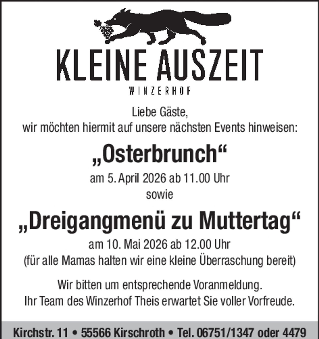 Osterbrunch und Muttertag