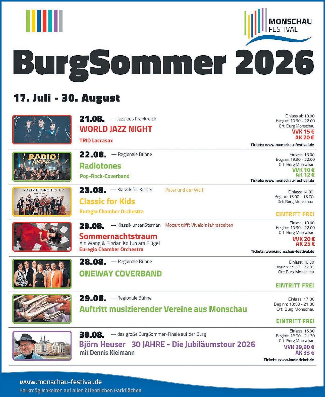 Burg Sommer 2026 Programm