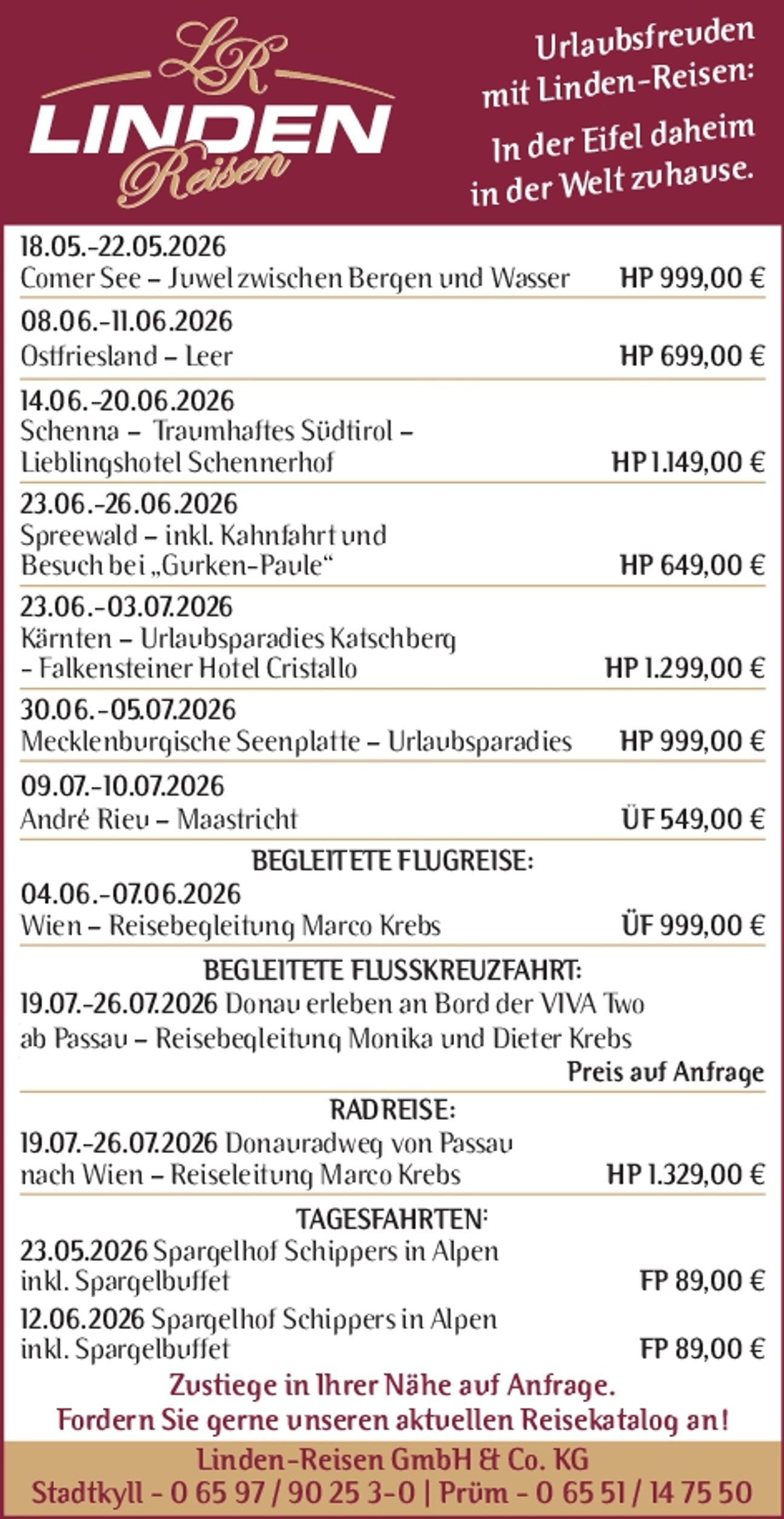 Reiseangebote - KW 18