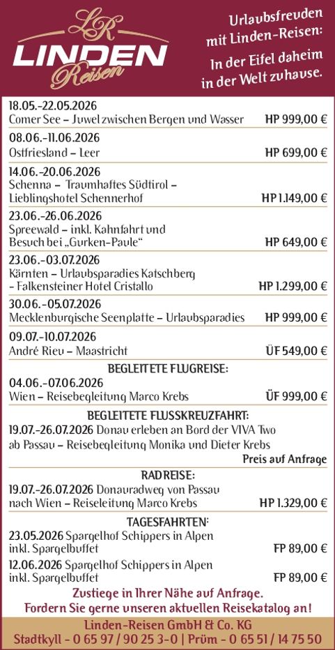Reiseangebote - KW 18