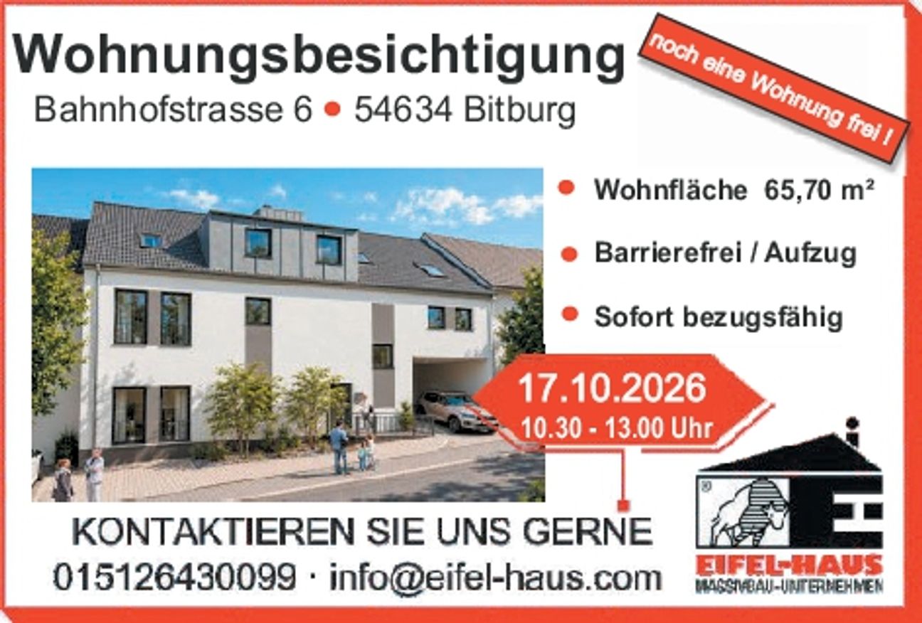 Wohnungsbesichtigung 17.10.2026 