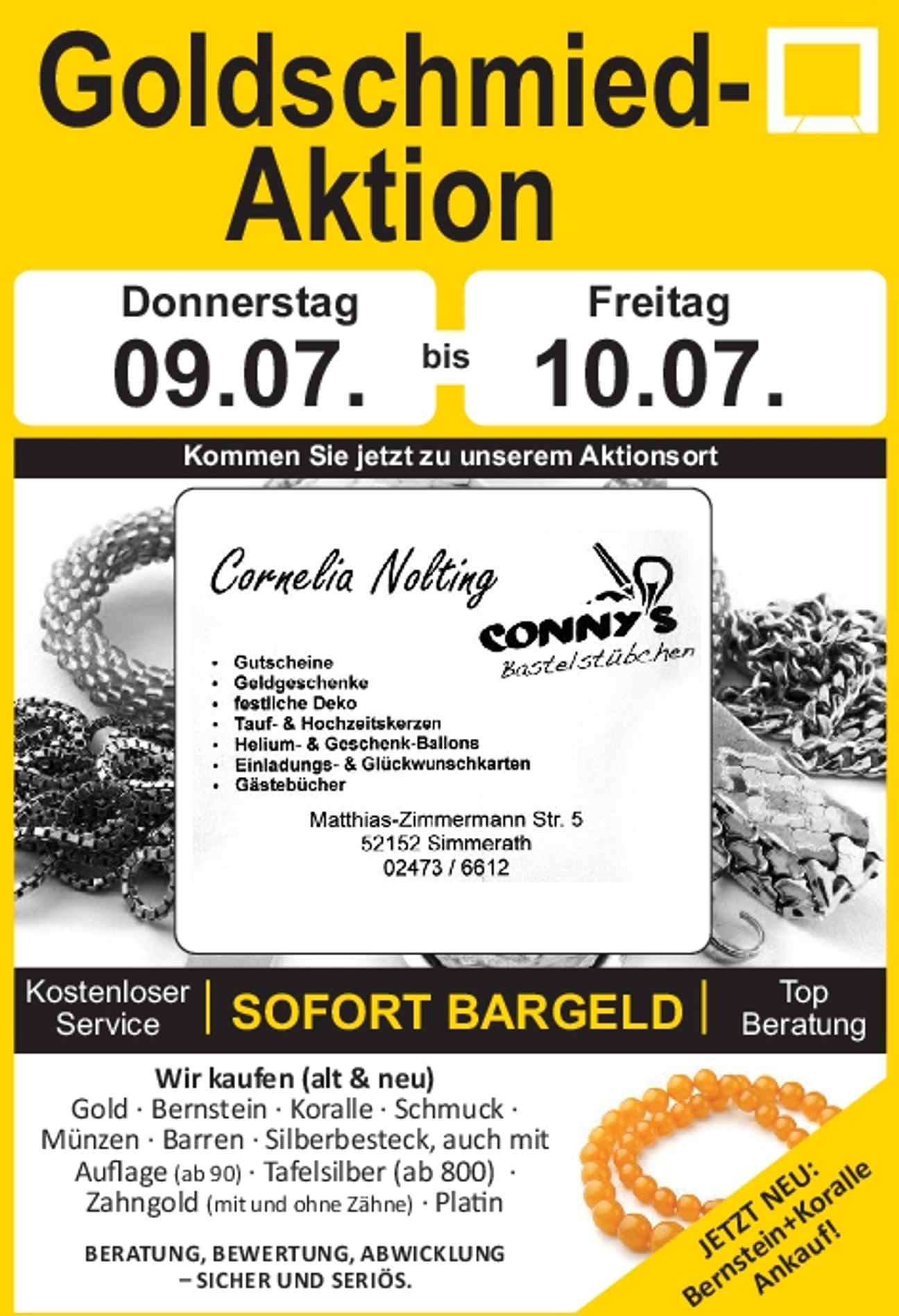 Goldschmied-Aktion - Conny´s Bastelstüb.