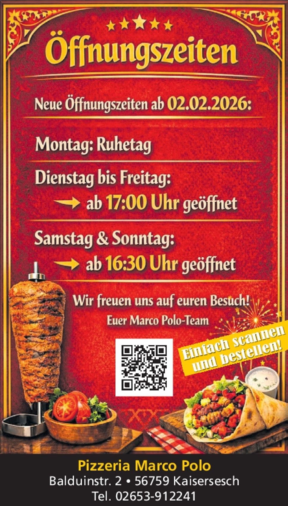 Neue Öffnungszeiten