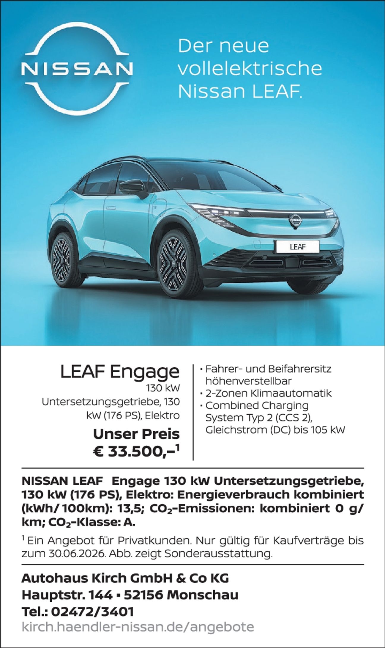 Der neue vollelektrische Nissan Leaf 