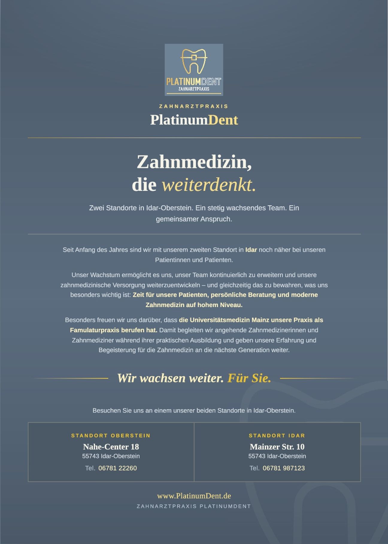 Zahnmedizin, die weiterdenkt.