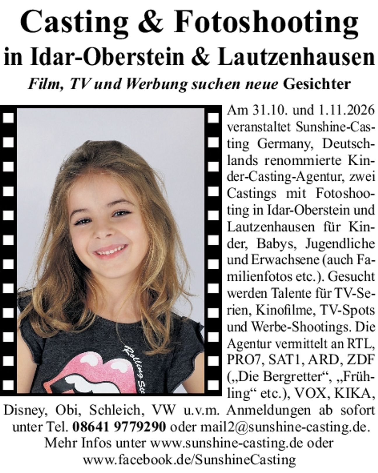 Kinder-Castings in IO & Bad Sobernheim
