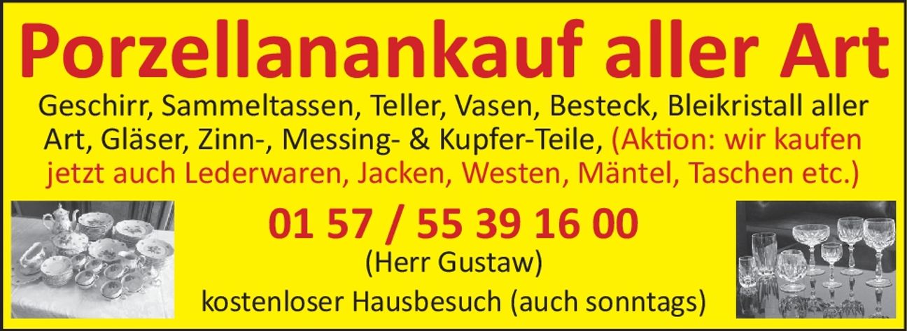 Porzellanankauf aller Art