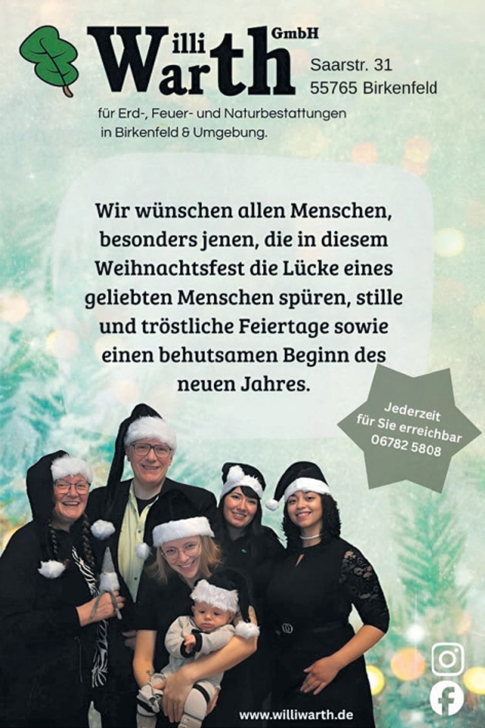Weihnachtsgrußanzeige